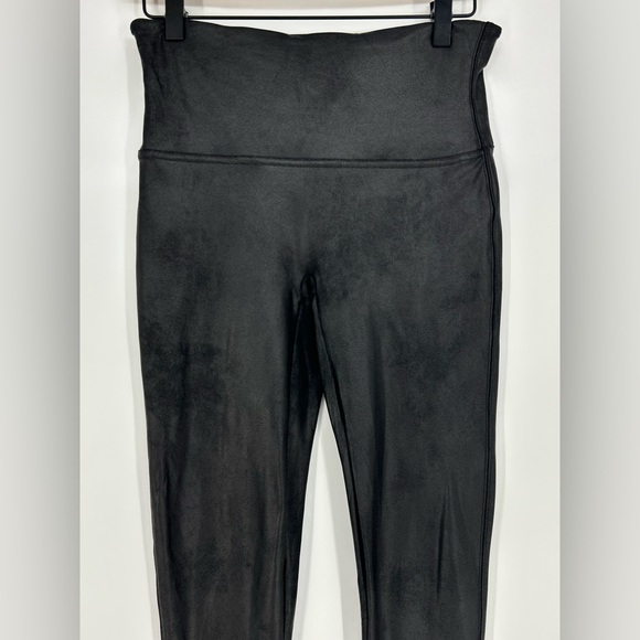 Spanx Faux Leather Leggings Black Large High Rise  Skinny Pants 2437 - Picture 8 of 12